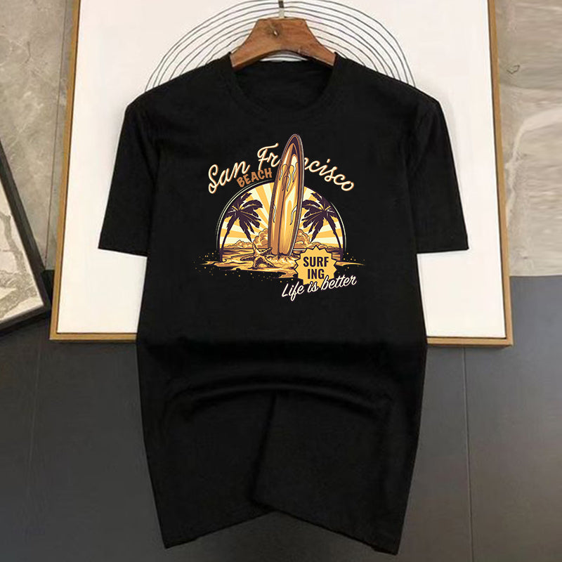 Мъжка тениска San Francisco - SatModa https://satmoda.com/products/мъжка-тениска-san-francisco Модерна мъжка тениска с обло деколте и свободна кройка. Материята на тениската е изключително мека и осигурява максимален комфорт през летните дни. Съчетава...