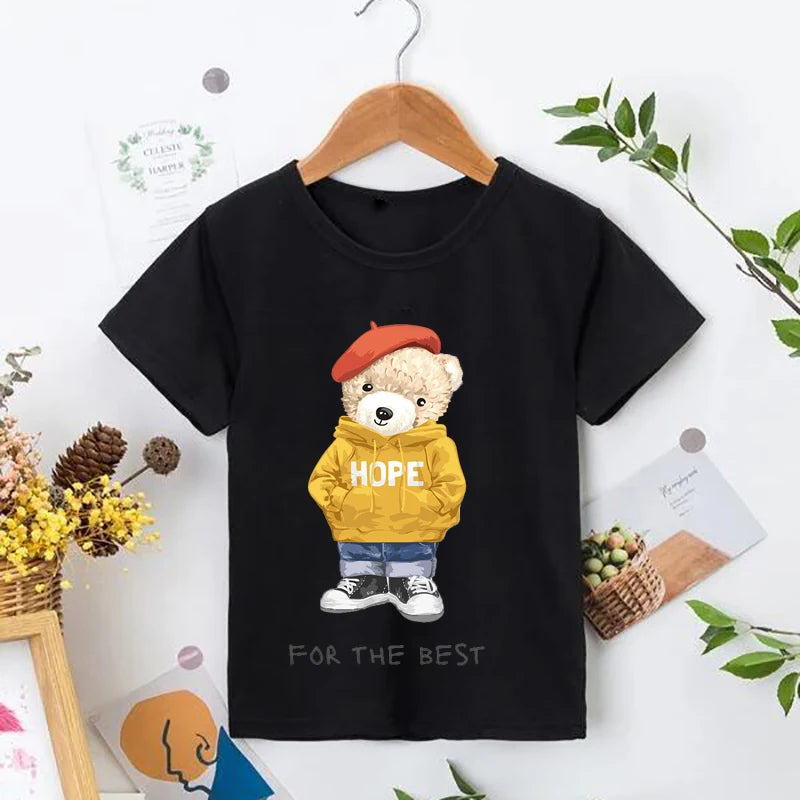 Детска тениска Hope for best https://satmoda.com/products/детска-тениска-hope-for-best Детска тениска със забавен принт за всяко малко приключение. Мека и дишаща, за комфорт през целия ден.