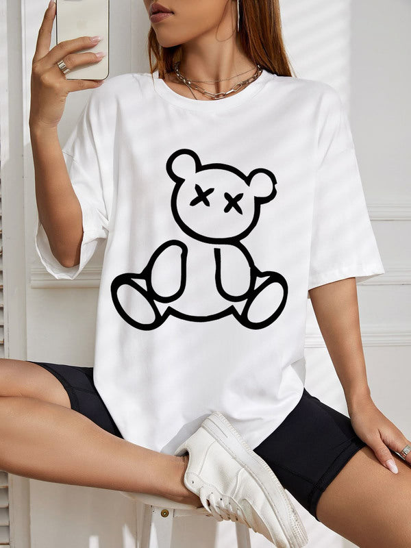 Дамска тениска Oversize X бяла — 100% памук, размери XS-XXL | SatModa