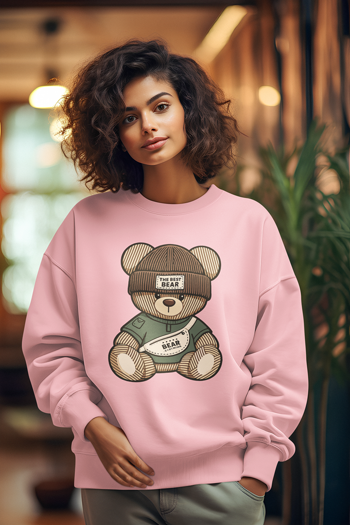 Дамска блуза Best Bear розова — 100% памук, размери XS–XXL | SatModa