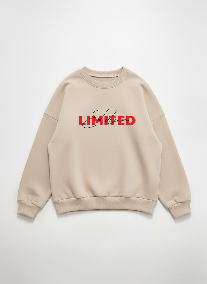 Дамска блуза Limited Edition в бежово с червен надпис | SatModa