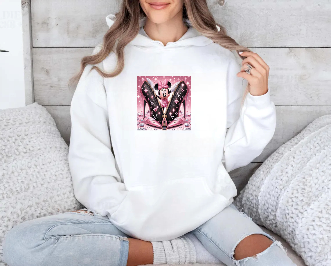 Дамски суичър Minnie XV бял — 100% памук, размери S-M-L | SatModa