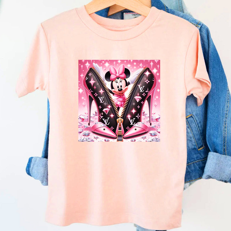 Детска тениска Minnie XV розова — свободна кройка | SatModa