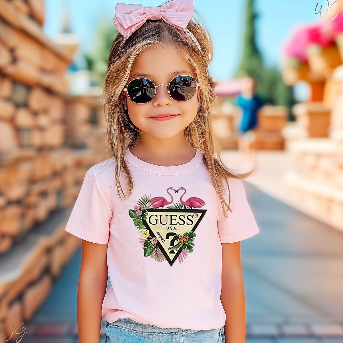 Детска тениска Guess Flamingo