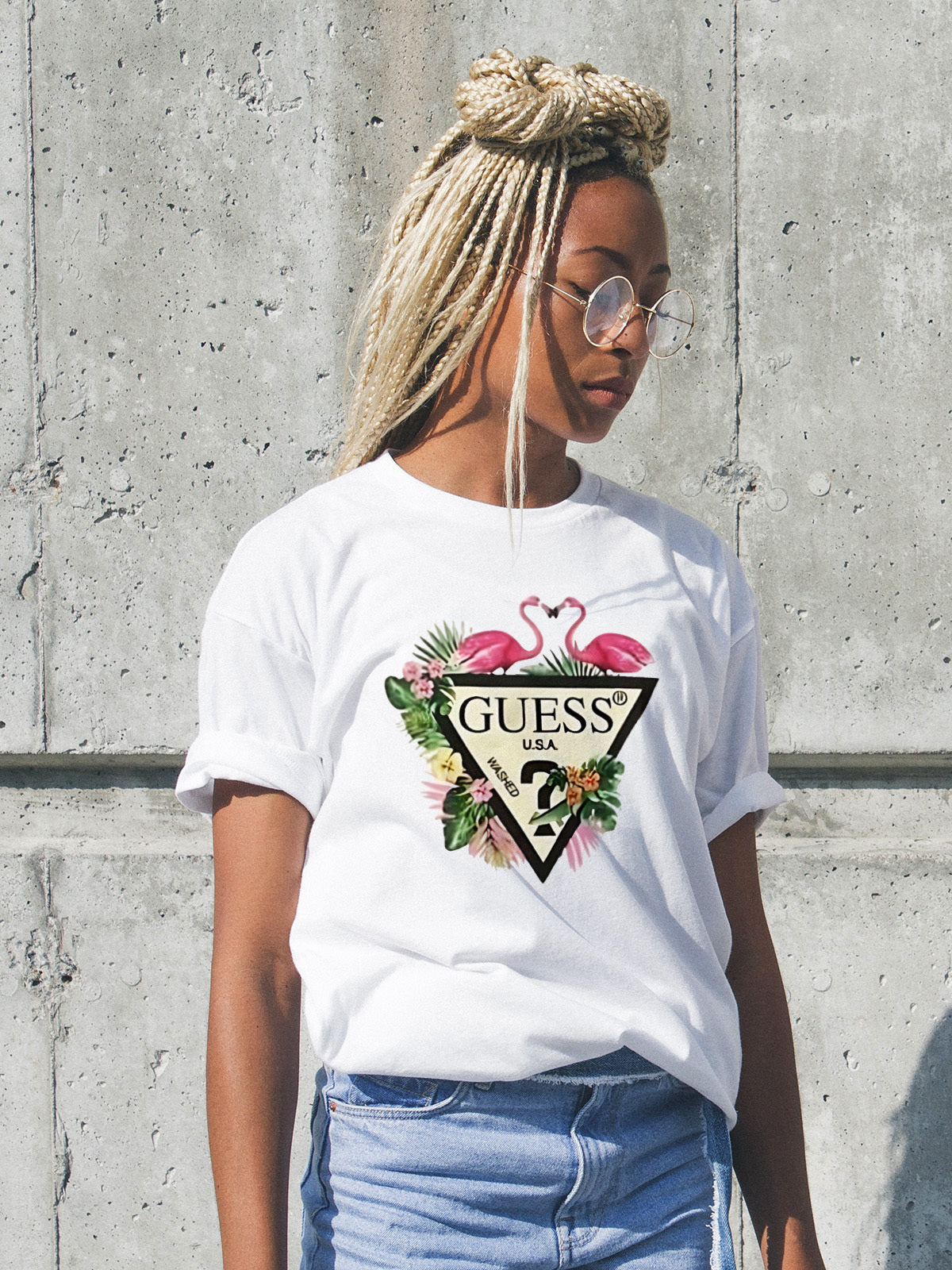 Дамска тениска Guess flamingo dtg