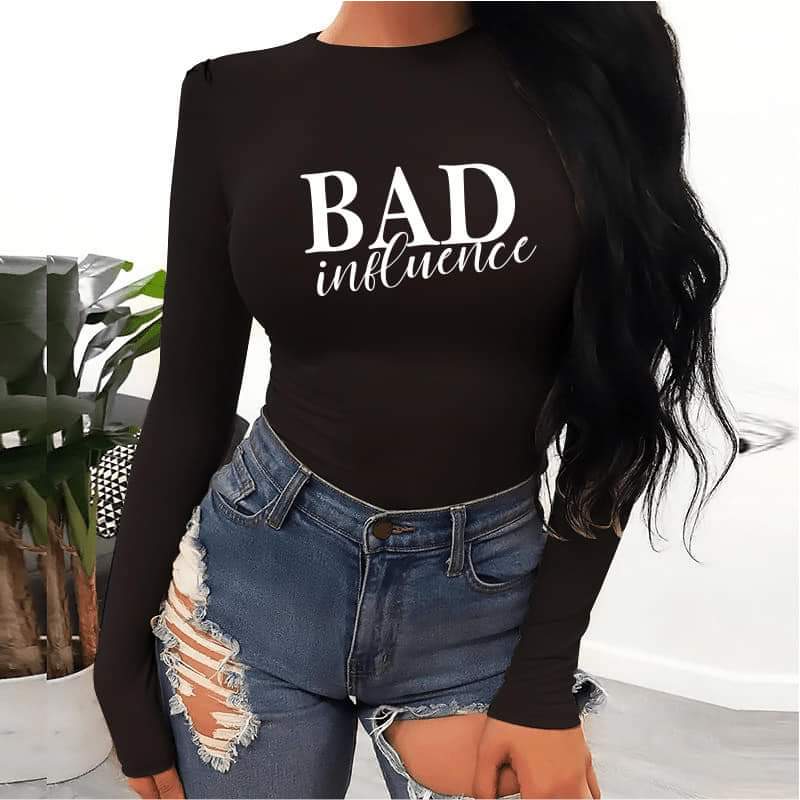 Дамско боди Bad Influence https://satmoda.com/products/bad-influence Топло и комфортно дамско боди - бикина с дълъг ръкав. Изработено от висококачествен 92% пениран памук и 8% ликра, което дава допълнителна мекота и еластичност. Закопчалката е с три малки кукички.СЪСТАВ:92% памук. 8% ликра