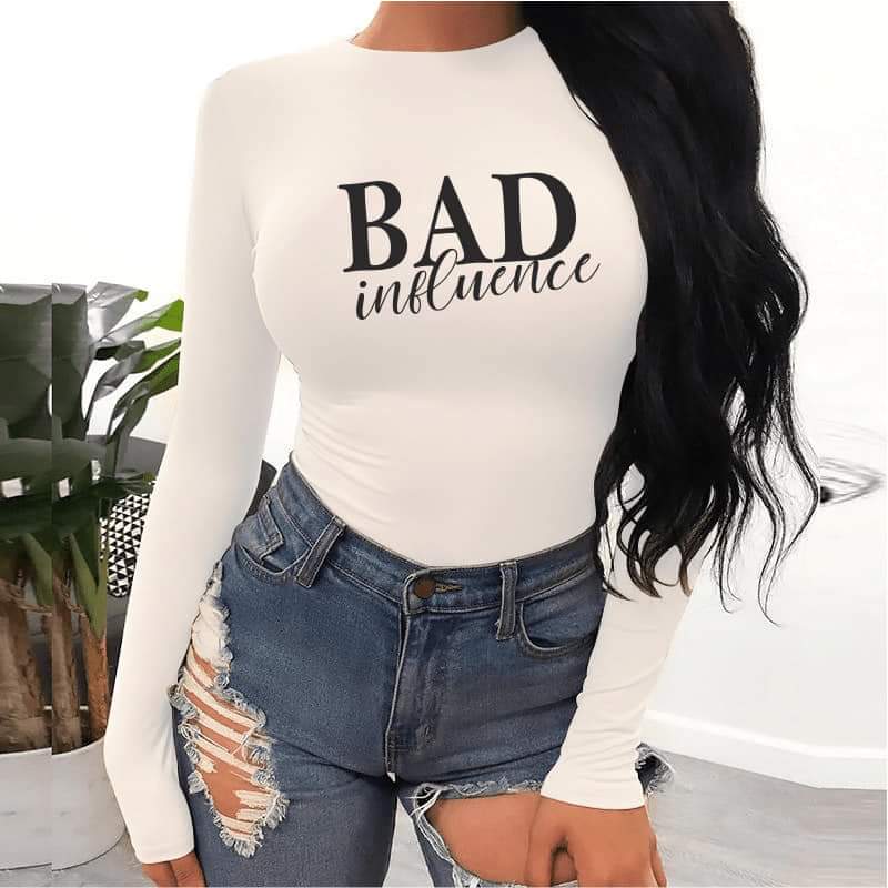 Дамско боди Bad Influence https://satmoda.com/products/bad-influence Топло и комфортно дамско боди - бикина с дълъг ръкав. Изработено от висококачествен 92% пениран памук и 8% ликра, което дава допълнителна мекота и еластичност. Закопчалката е с три малки кукички.СЪСТАВ:92% памук. 8% ликра