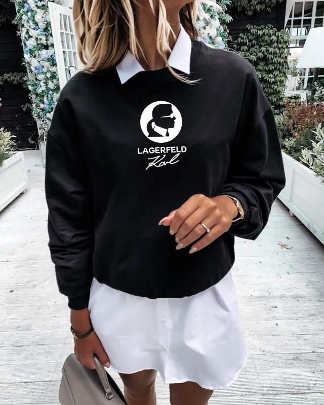Дамска блуза Karl Lagerfeld dtg https://satmoda.com/products/дамска-блуза-karl-lagerfeld Модерна дамска блуза с надпис. Блуза с обло деколте и свободна кройка. Материята на блузата е изключително мека и приятна.Осигурява максимален комфорт и топлина