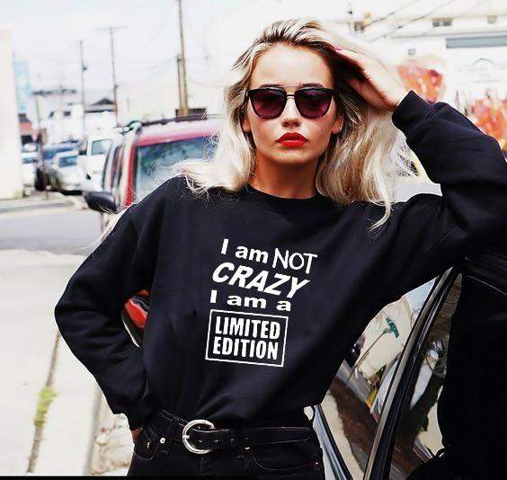 Дамска блуза I'm limited edition — черно, 100% памук, свободна кройка | SatModa