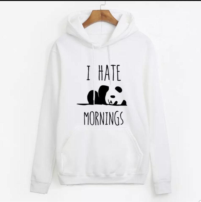 Дамски суичър I hate mornings https://satmoda.com/products/дамски-суичър-i-hate-mornings Ефектен дамски суичър с качулка с връзкиМатерията на блузата е изключително мека и приятна. Осигурява максимален комфорт и топлина през зимните дни100% Памук