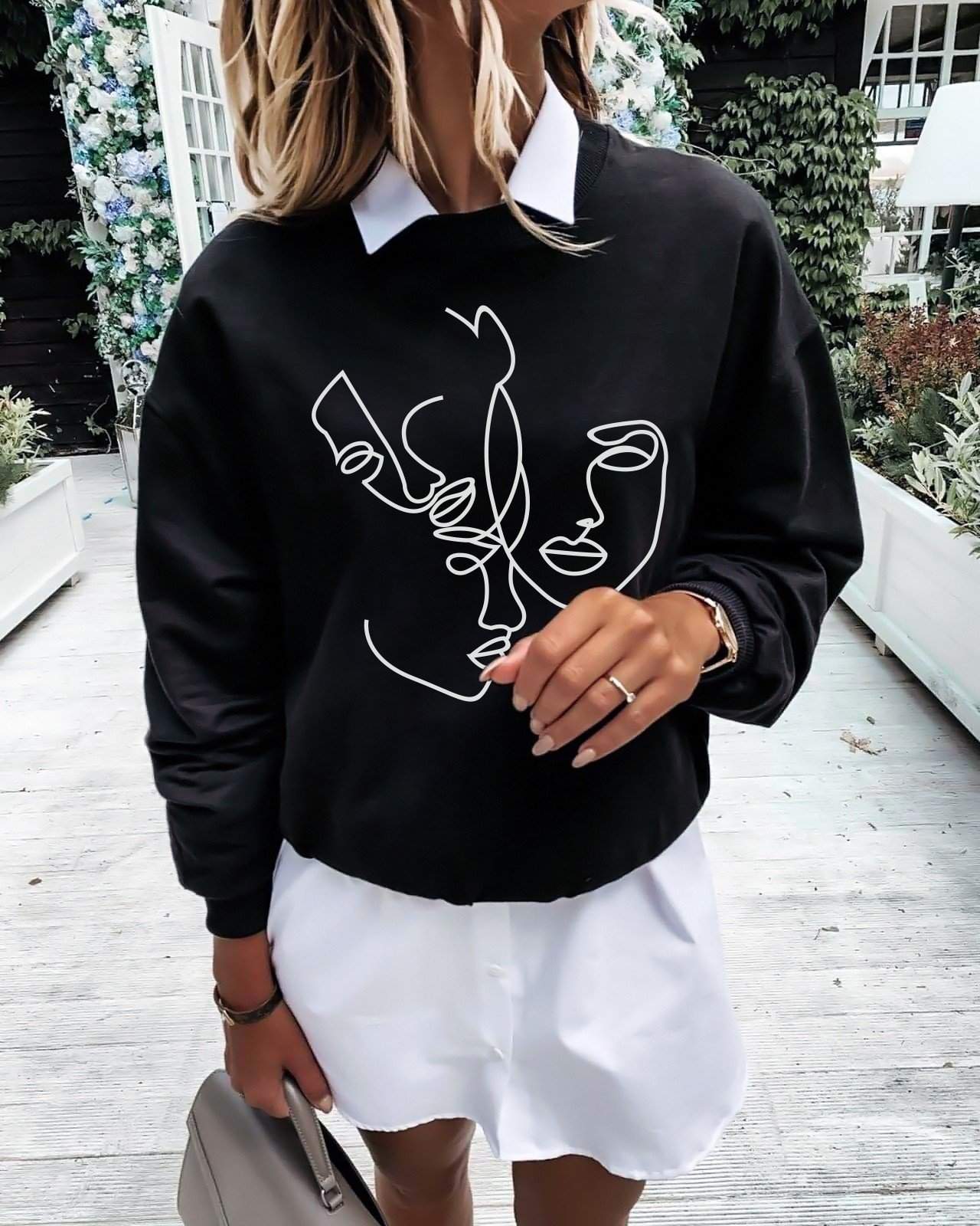 Дамска блуза Faces dtg https://satmoda.com/products/faces-dtg-дамска-блуза Модерна дамска блуза с надписБлуза с обло деколте и свободна кройка. Материята на блузата е изключително мека и приятна. Осигурява максимален комфорт и топлина през зимните дни.100% памук