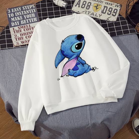 Дамска-Ватиран-блуза-Cute Stitch — бяла, 100% памук, свободна кройка | SatModa