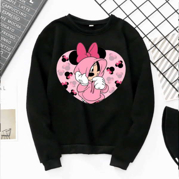 Дамска блуза Minnie is hidding — черно, 100% памук, свободна кройка | SatModa