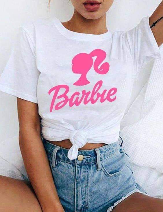 Дамска тениска Barbie Pink бяла — свободна кройка | SatModa