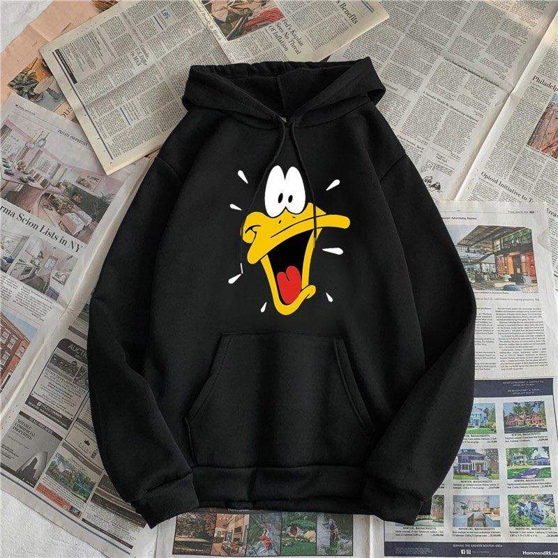 Дамски суичър Daffy — 100% памук, качулка, свободна кройка | SatModa