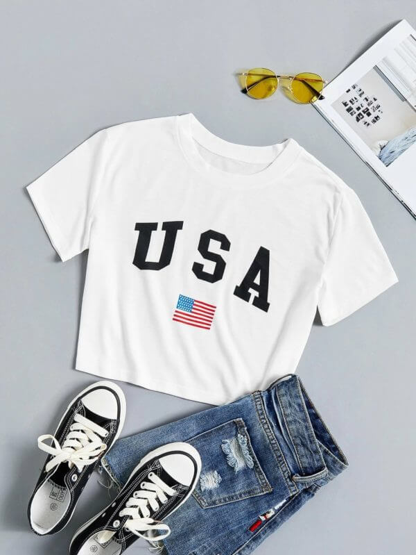 Кроп Топ USA бял - SatModa.... https://satmoda.com/products/кроп-топ-usa Кроп Топ тениска с обло деколте и свободна кройка. Материята на тениските е изключително мека и осигурява максимален комфорт през летните дни. 100% памук.