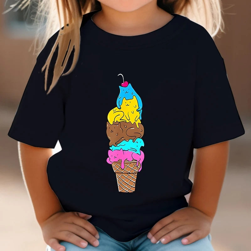 Детска тениска Icecream - SatModa  https://satmoda.com/products/детска-тениска-icecream  Детска тениска със забавен принт за всяко малко приключение. Мека и дишаща, за комфорт през целия ден.