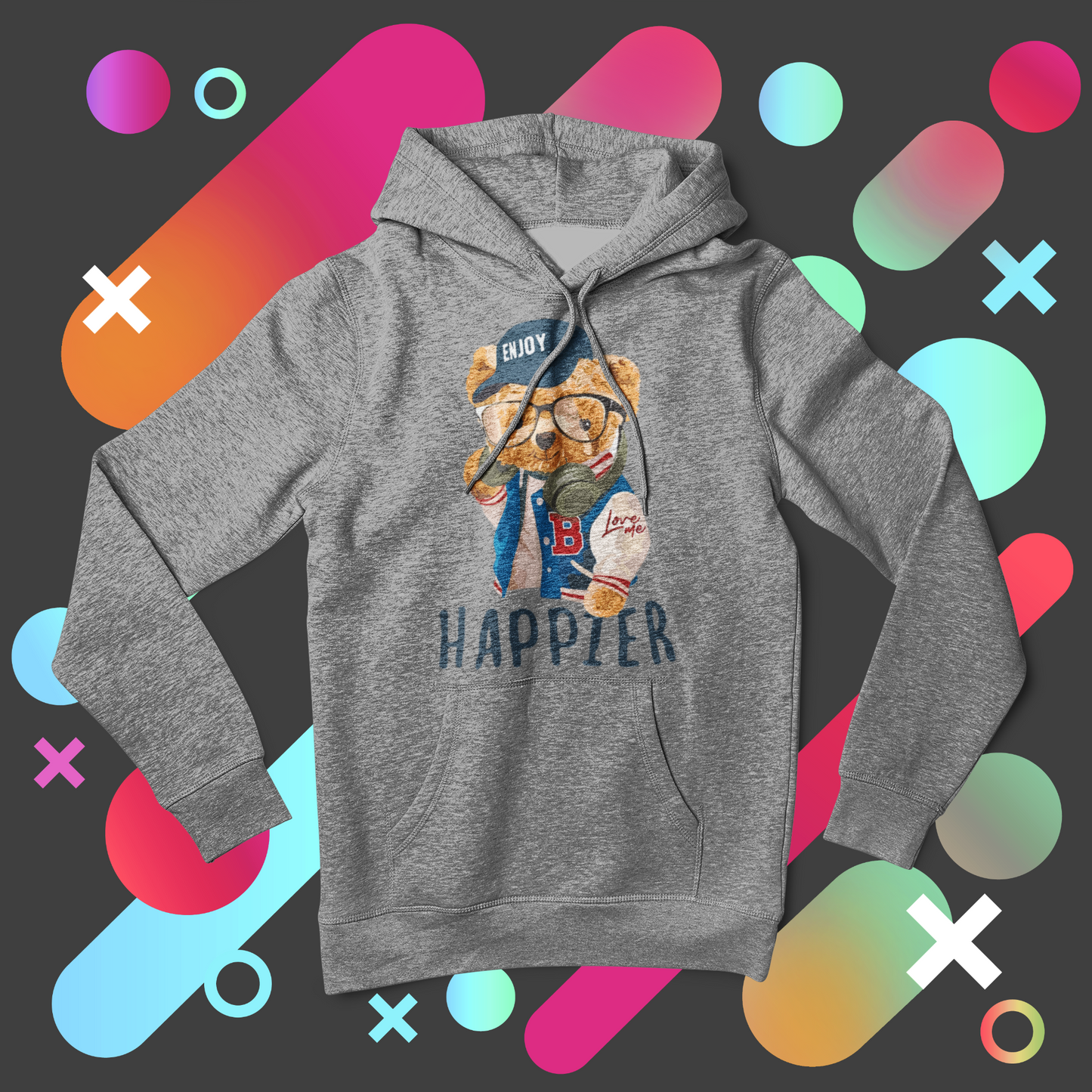 Детски Суичър Happier - Сив