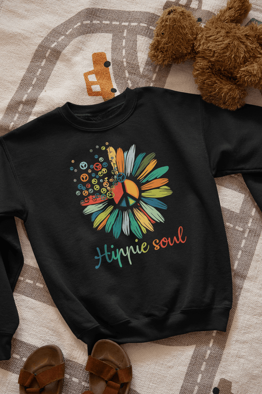 Ватирана Детска Блуза Hippie Soul - Черна