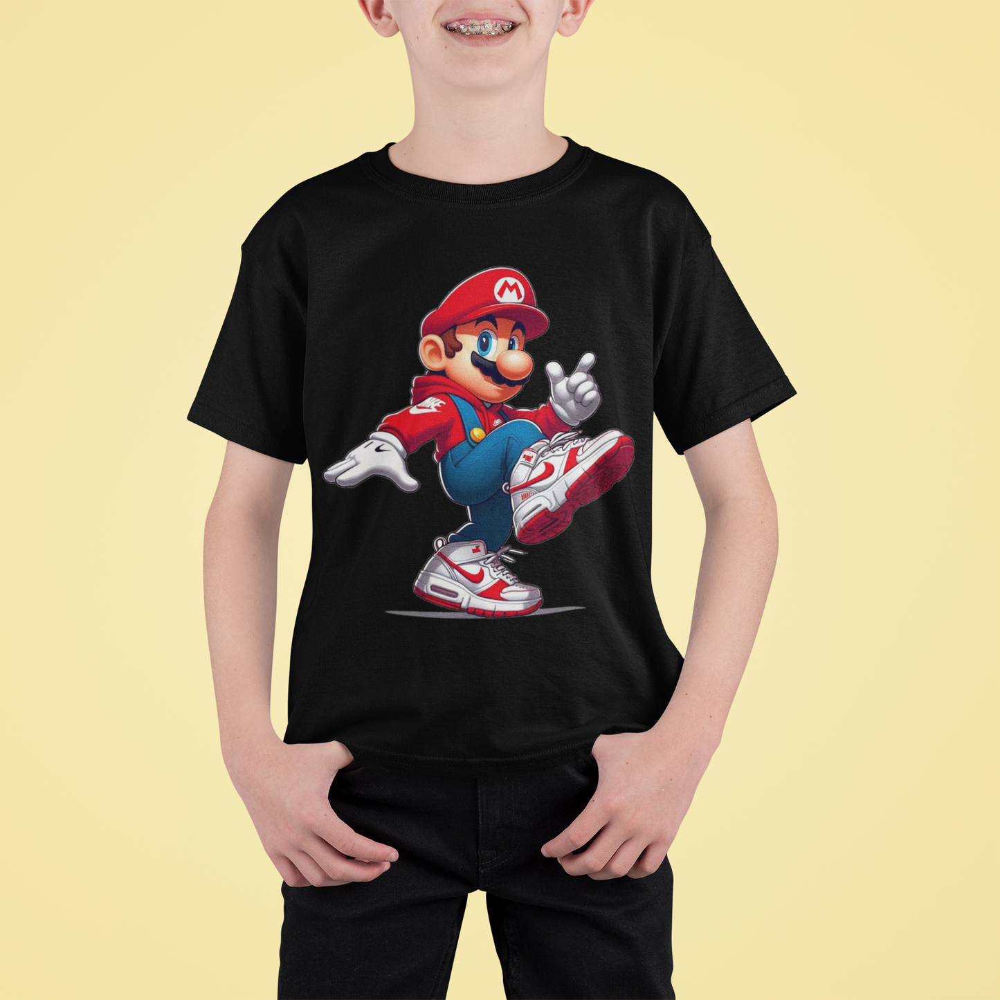 Детска тениска Mario Cool - Черна