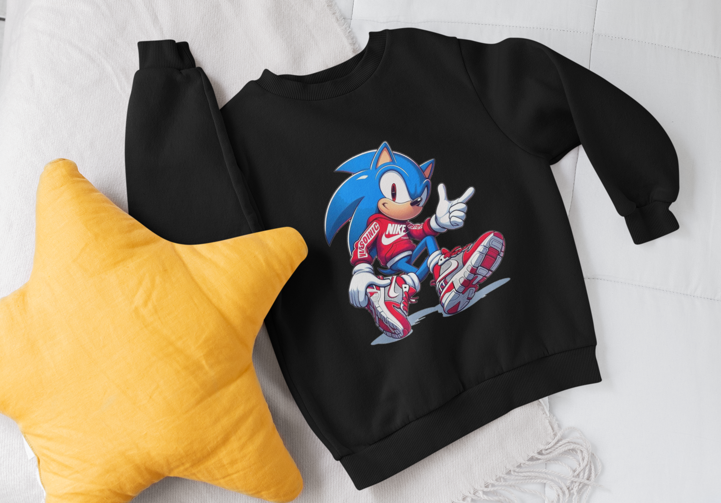 Ватирана Детска Блуза Sonic Cool - Черна