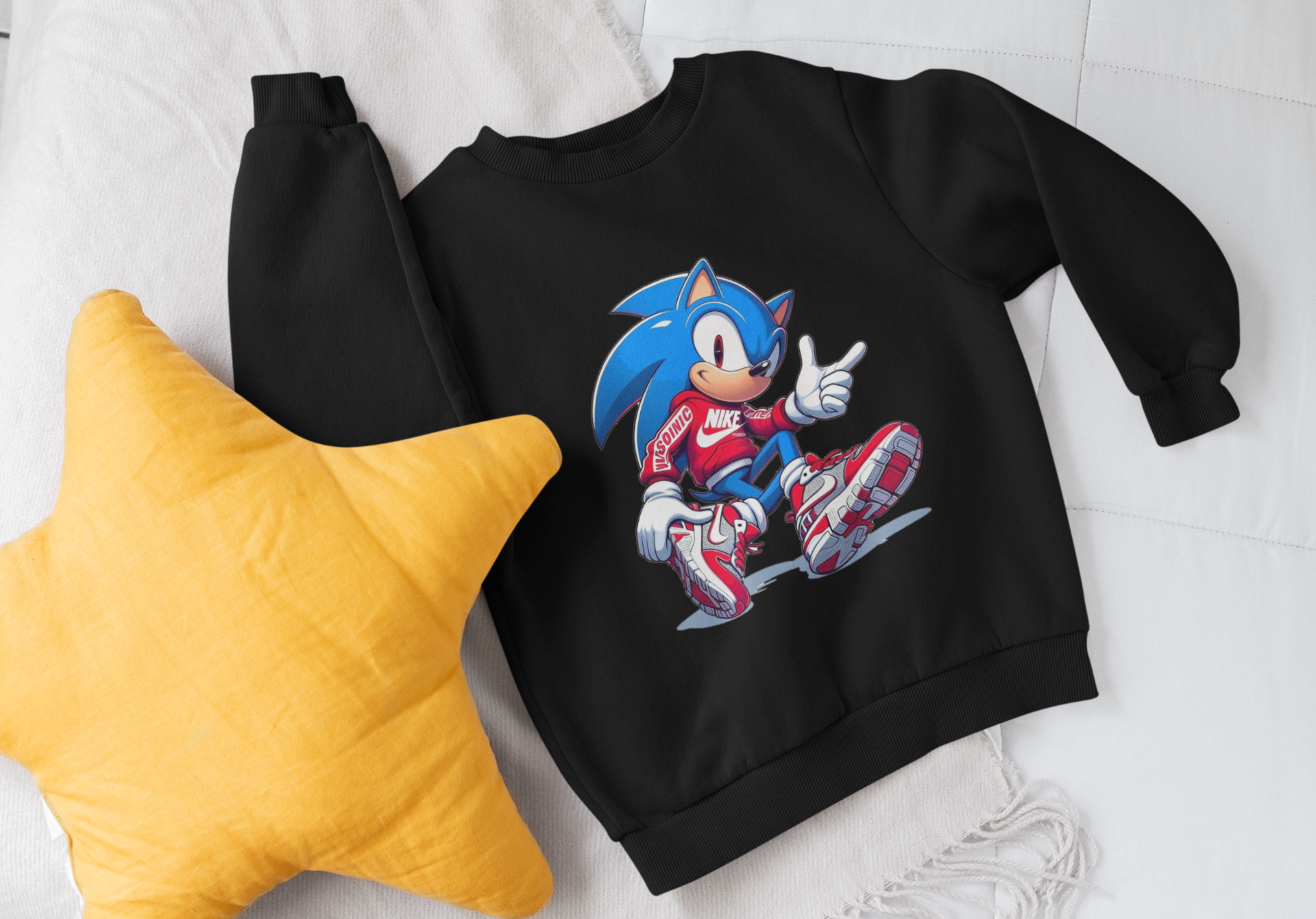 Ватирана Детска Блуза Sonic Cool - Черна