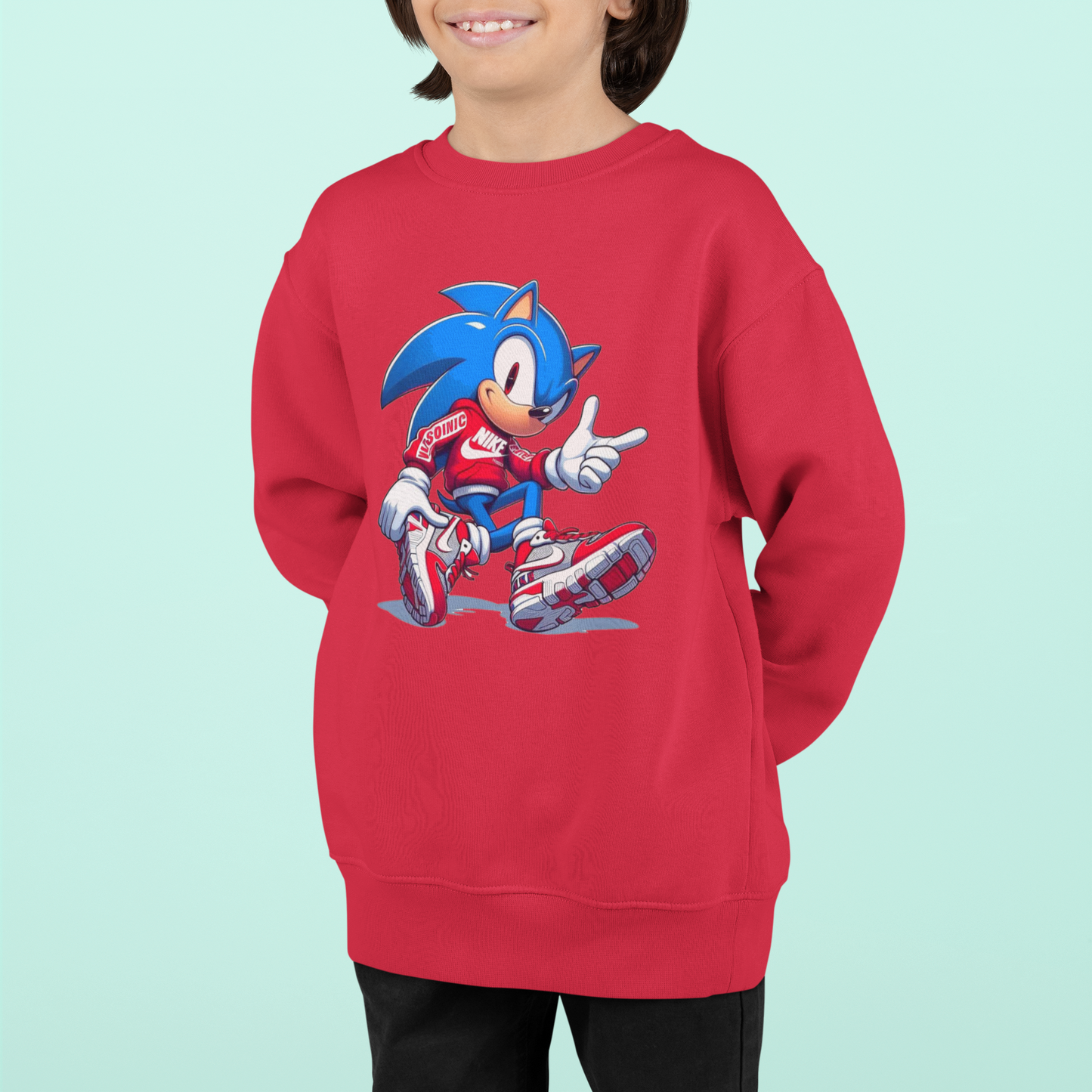 Ватирана Детска Блуза Sonic Cool - Червена