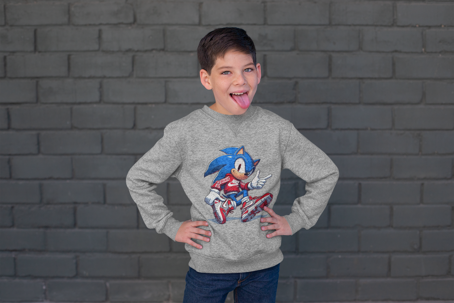 Ватирана Детска Блуза Sonic Cool - Сива