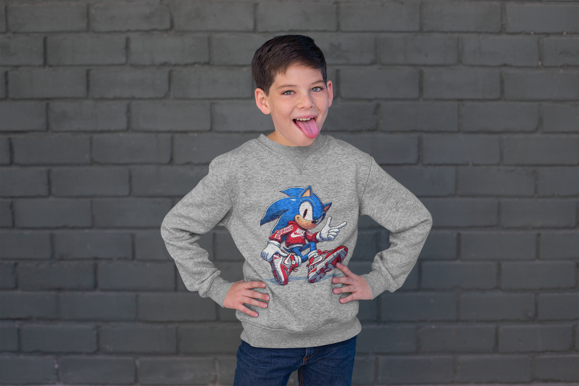 Ватирана Детска Блуза Sonic Cool - Сива