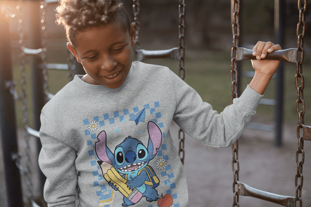 Ватирана Детска Блуза Stitch School - Сива