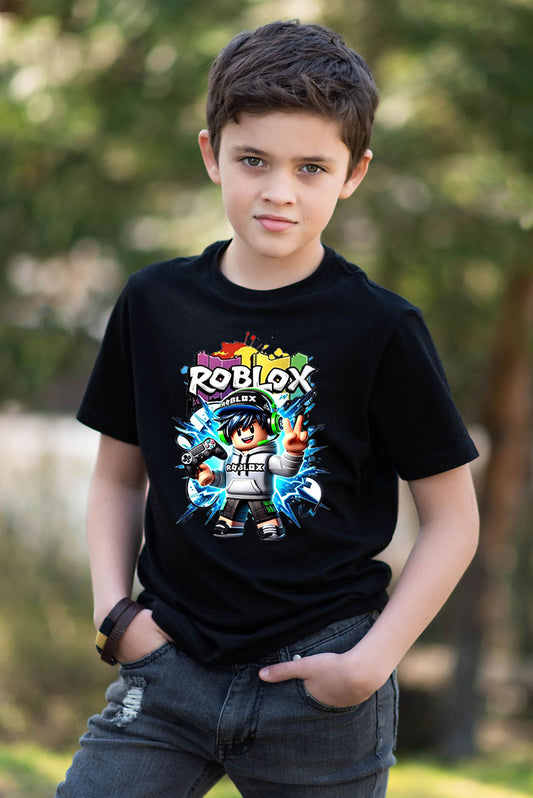 Детска тениска Roblox PS / SatModa.

Детска тениска със забавен принт за всяко малко приключение. Мека и дишаща, за комфорт през целия ден.

€12.30 EUR