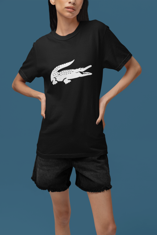 Дамска тениска Croco черна — 100% памук, размери XS-XXL | SatModa