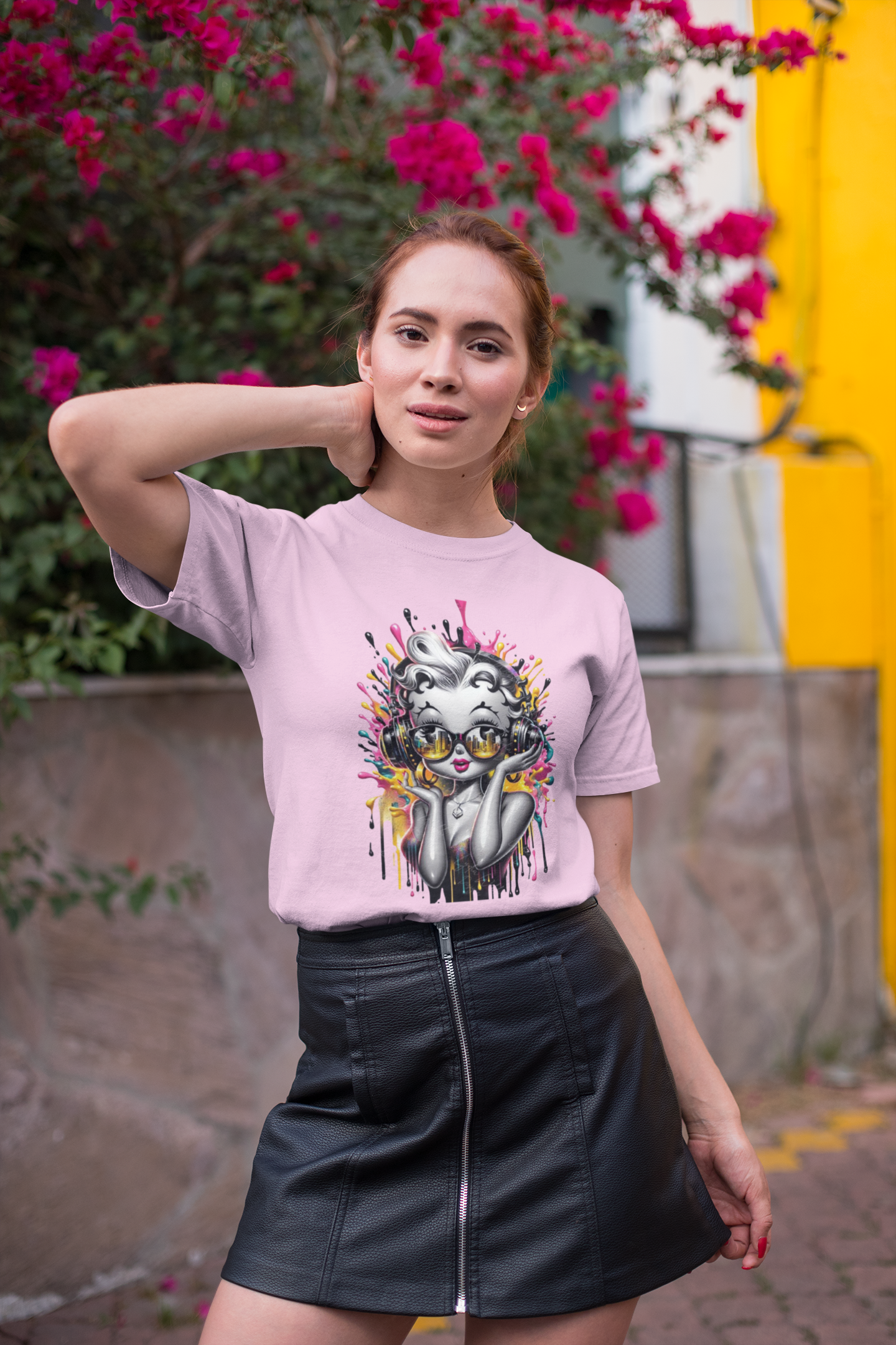 Дамска тениска Marilin — розова, 100% памук | SatModa
