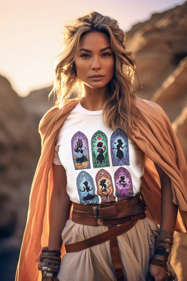 Дамска тениска Princesses бяла — 100% памук, размери XS-XXL | SatModa