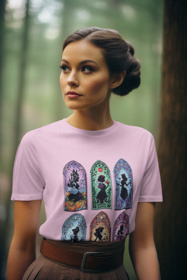 Дамска тениска Princesses розова — 100% памук, размери XS-XXL | SatModa