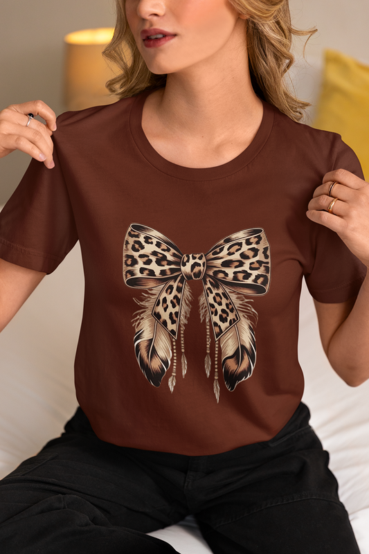 Дамска тениска Tiger Ribbon тъмно кафява — 100% памук, размери XS–XXL | SatModa