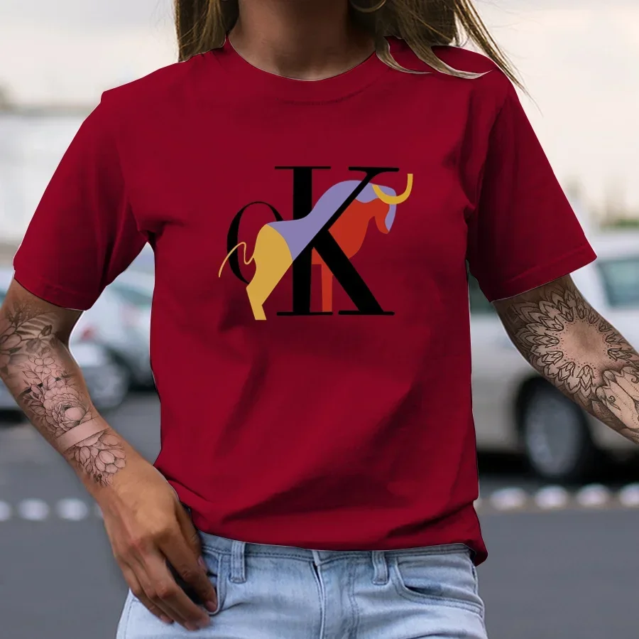 Дамска тениска Ck червена — свободна кройка | SatModa