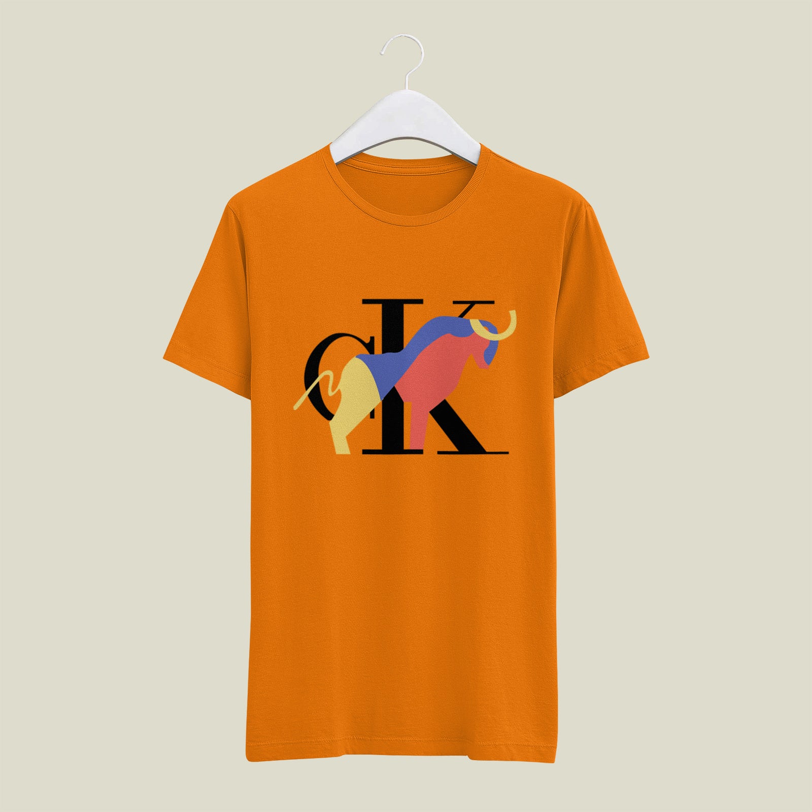 Дамска тениска Ck оранжева — свободна кройка | SatModa