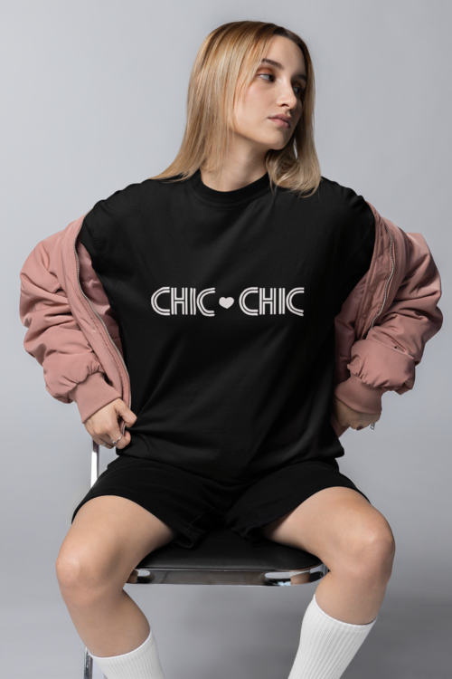 Дамска тениска Oversize Chik черна — 100% памук, размери XS-XXL | SatModa