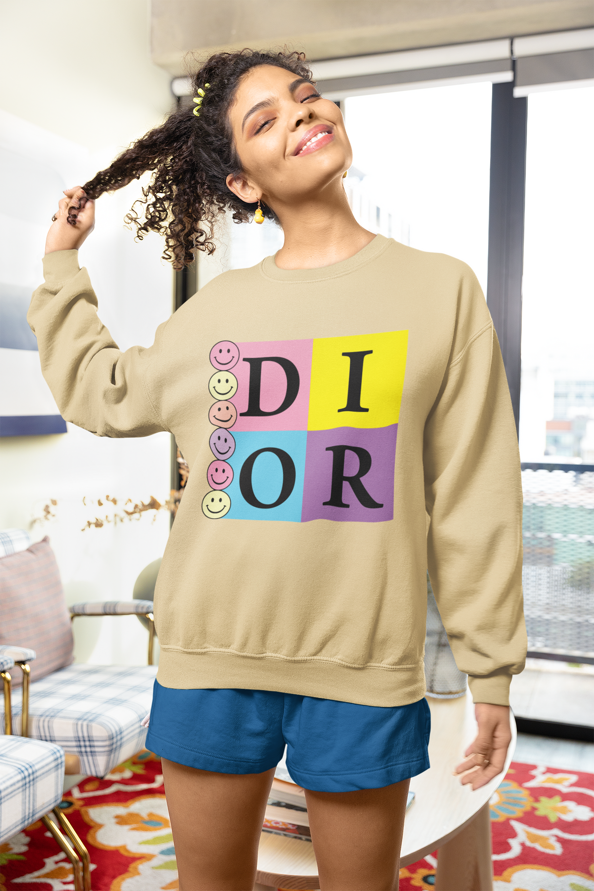 Дамска блуза DR Smile бежова — 100% памук, размери XS–XXL | SatModa