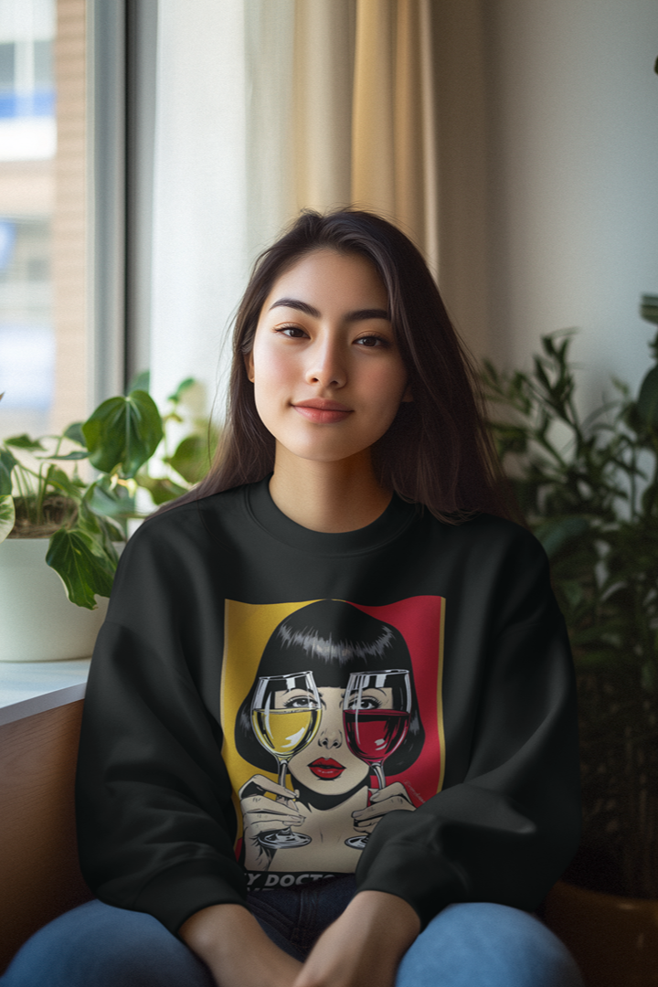 Дамска блуза Glasses черна — 100% памук, размери XS–XXL | SatModa