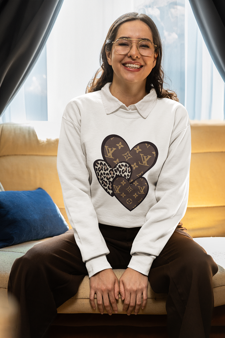 Дамска блуза VL Hearts бяла — 100% памук, размери XS–XXL | SatModa
