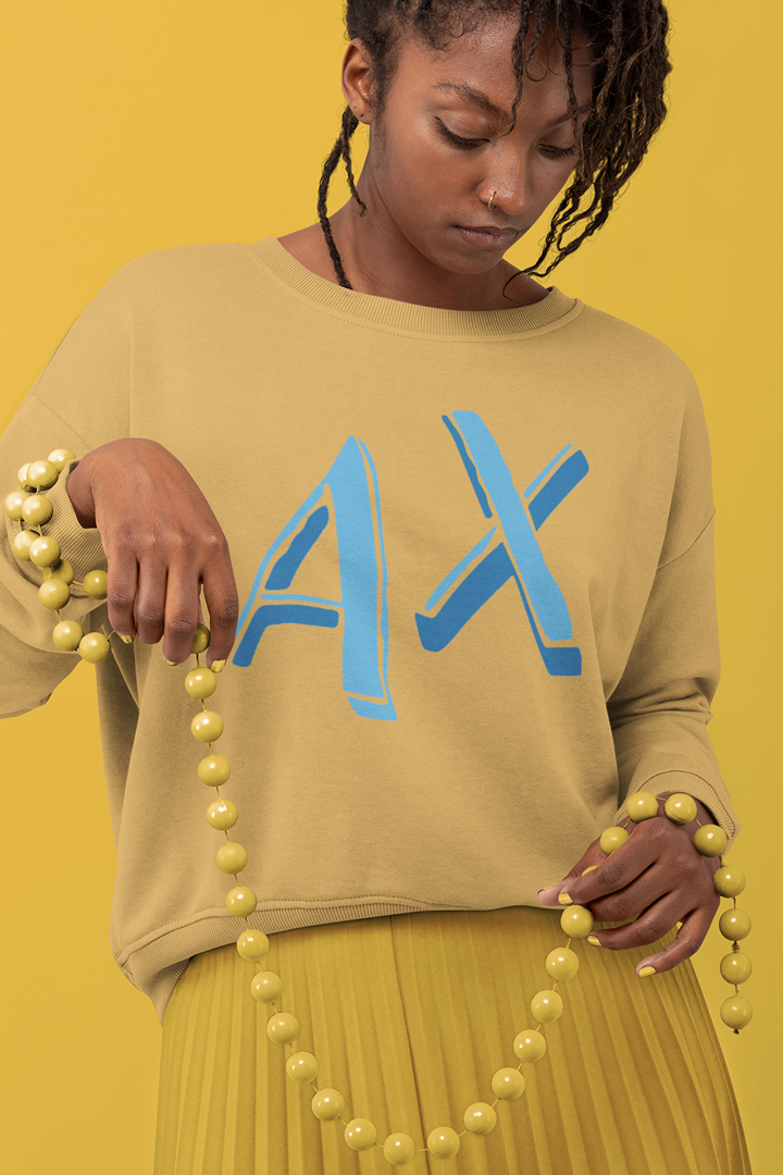 Дамска блуза AX Blue бежова — 100% памук, размери XS–XXL | SatModa