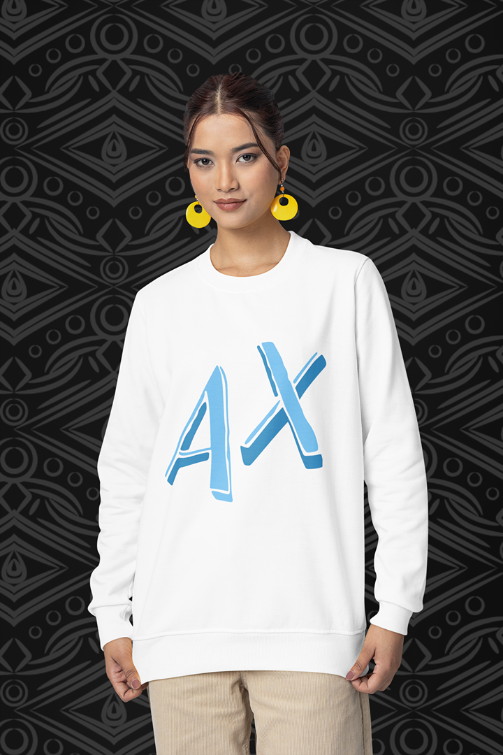 Дамска блуза AX Blue бяла — 100% памук, размери XS–XXL | SatModa
