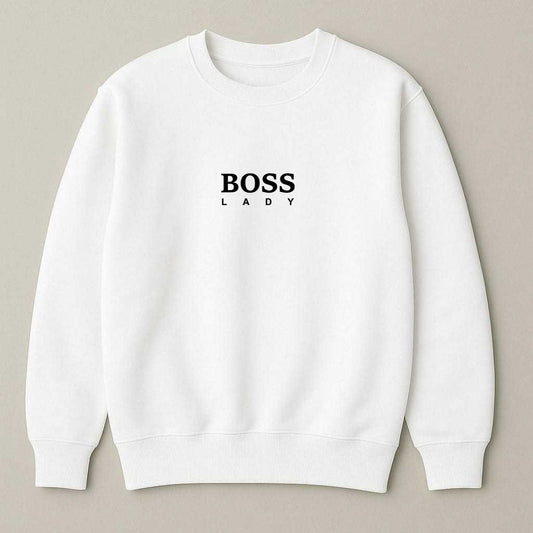 Дамска блуза Boss Lady в бяло с черен надпис BOSS LADY | SatModa