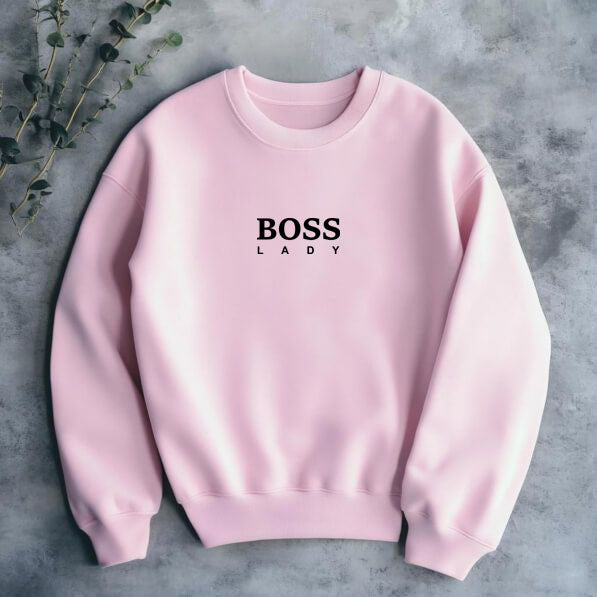 Дамска блуза Boss Lady в розово с черен надпис BOSS LADY | SatModa 