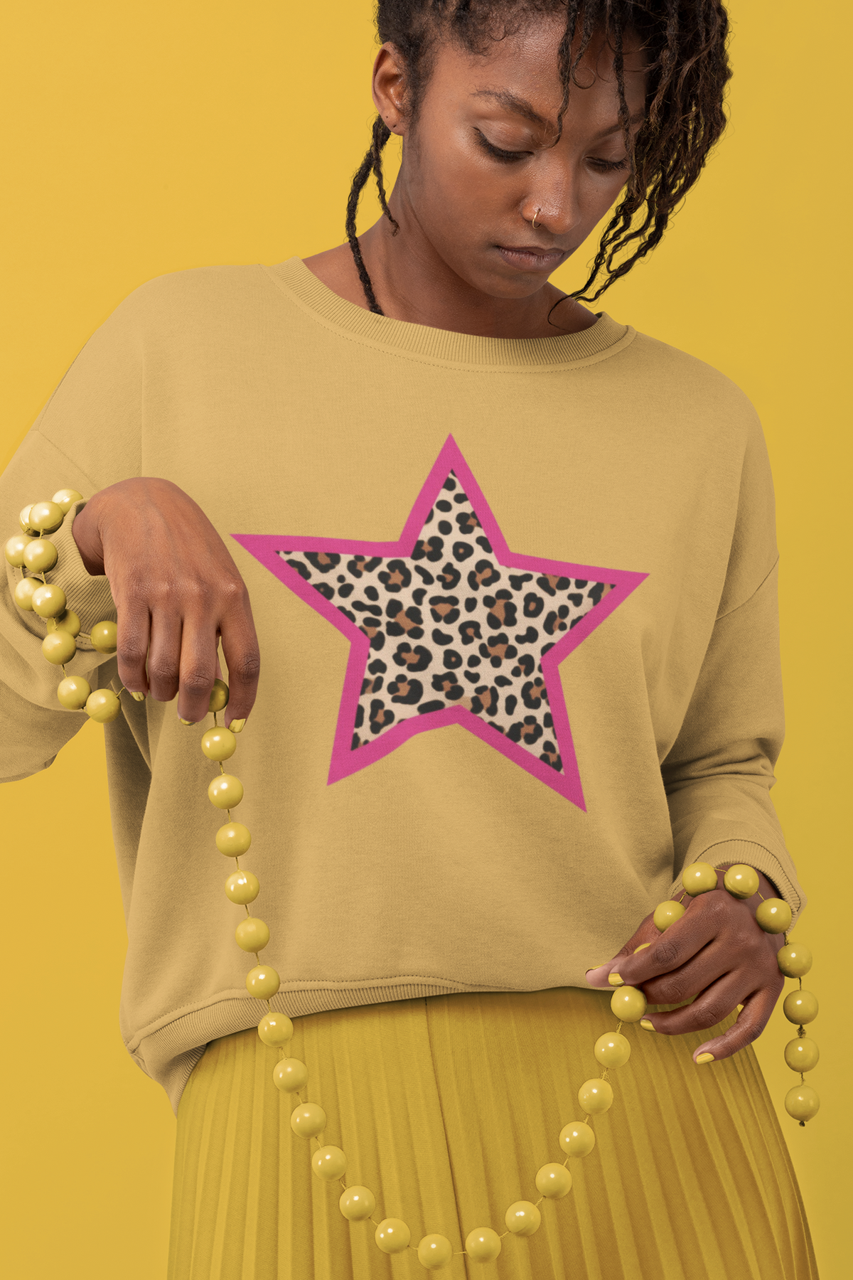 Дамска блуза Leo Star бежова — 100% памук, размери XS–XXL | SatModa