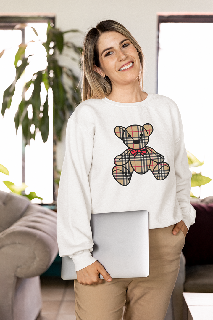 Дамска блуза London Bear бяла — 100% памук, размери XS–XXL | SatModa