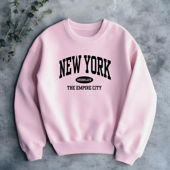 Дамска блуза NY в розово с черен надпис NEW YORK | SatModa ⠋