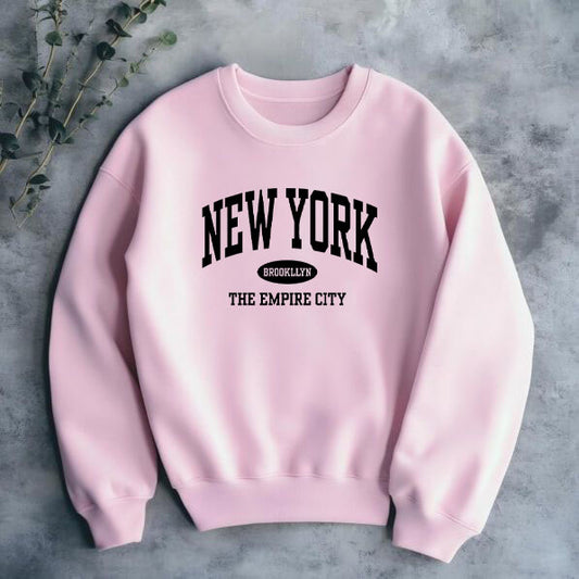 Дамска блуза NY в розово с черен надпис NEW YORK | SatModa ⠋